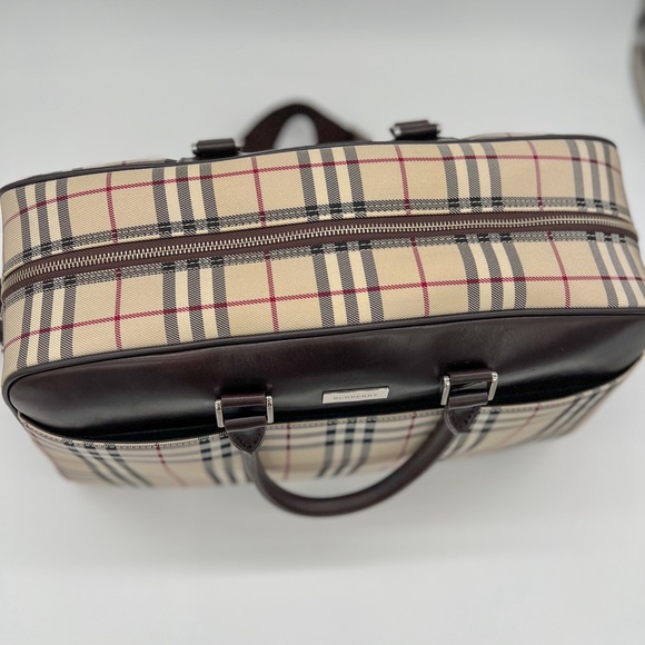 BURBERRY Check 2way Shoulder Handbag Weekender Travel Duffle Bag - Picture 4 of 15